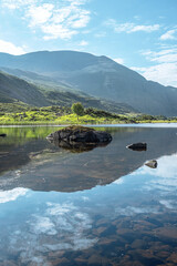 Reflections in a lake, Gap of Dunloe, Ireland