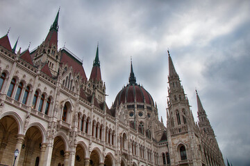 Fototapeta na wymiar Hungary. Budapest. Beautiful panorama of the city in cloudy weather.