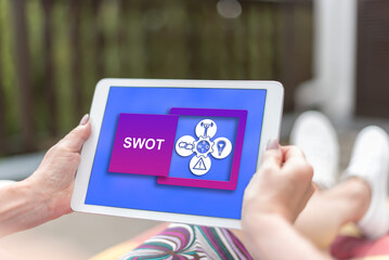 Swot concept on a tablet