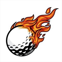 Golf ball on fire Vector illustration. © Feelplus Creator