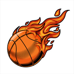 basketball on fire Vector illustration. © Feelplus Creator