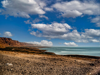 The beautiful coast of the Dead Sea, Israel