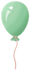 Balloon green color watercolor painting for Birthday party valentine day and celebrate