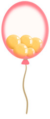 Clear balloon with yellow balloon inside watercolor painting for Birthday party valentine day and celebrate