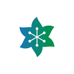 Nature green tech logo designs template, ecology techno logo illustration