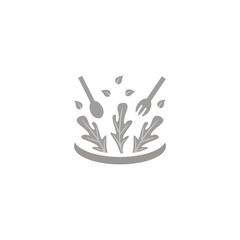 Salad bowl line art icon, healthy food salad isolated vector illustration for salad bar