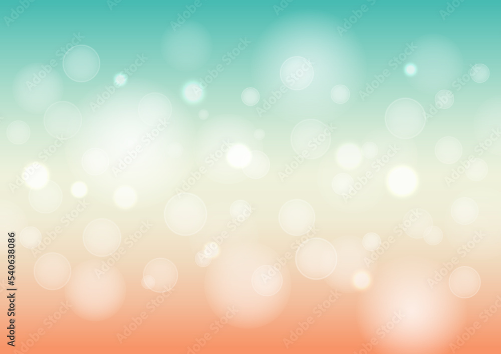 Poster abstract gradient background, light bokeh on green and orange gradient color background vector illus