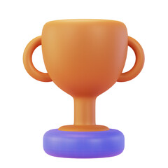 3d bronze trophy of achievement and winning