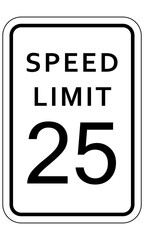 speed limit sign 25