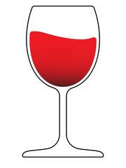 Wine glass icon with wine. Isolated on white background. Vector Illustration EPS 10 File.