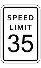 speed limit sign 35