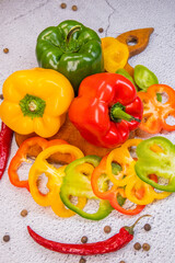 Fresh pepper on a light background