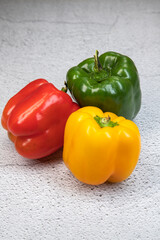 Fresh pepper on a light background