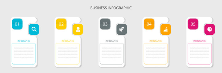 infographic business set of 5 options design template