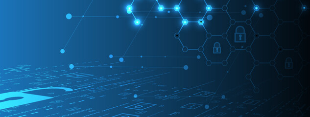 Cybersecurity and information or network protection. Future technology web services for business and internet project