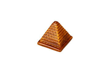 egyptian stone pyramid isolated on white background