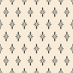 Vector geometric seamless pattern in beige and black colors with diaper ornament.  Classic design is perfect for textile, interior decor, invitations, cards, etc