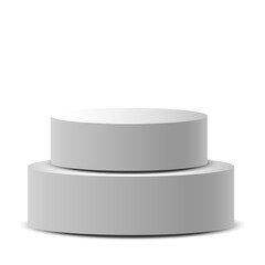 White studio background with 3d podium for product display