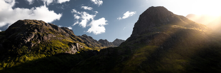 The glencoe mountain range in scotland