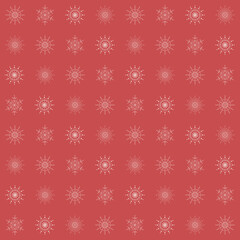 seamless pattern with snowflakes on red background