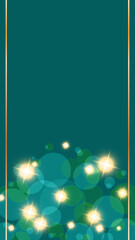 Beautiful festive background for web. Teal bokeh layout with sparkles. Editable template for social networks and stories. Vector 10 EPS.