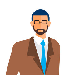 Flat design people businessman portrait. PNG