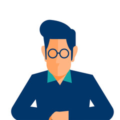 Flat design people businessman portrait. PNG