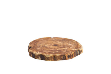 Wooden stand isolated on white background. Wooden product display podium