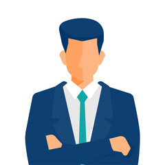 Flat design people businessman portrait. PNG