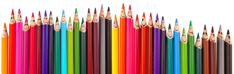 Crayons malicieux, concept rentrée des classes 