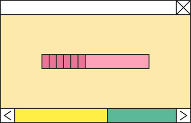 Retro computer window with loading process in 90s style