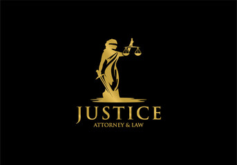 justice attorney law logo design