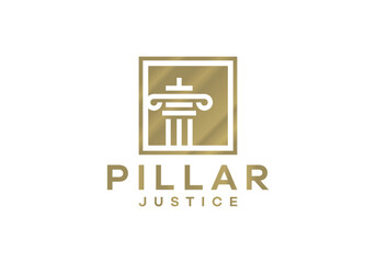 pillar justice law logo design