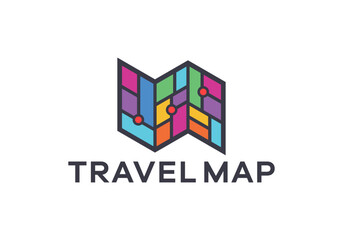 travel map recreation logo design