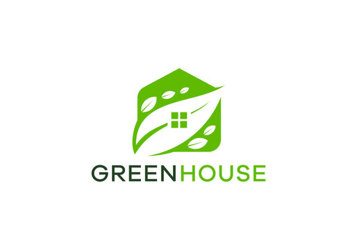 nature green house logo design