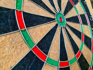 Close-up photo of a darts board