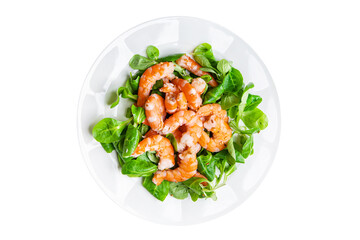 seafood shrimp salad prawn meal food snack on the table copy space food background