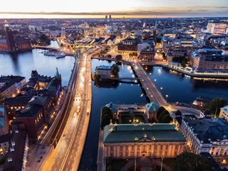 Foto op Plexiglas Aerial photos of Stockholm city © Michael