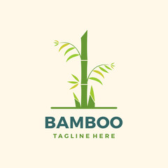 Growing bamboo logo design vector illustration