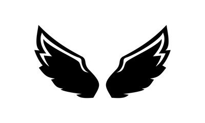 black silhouette wings logo