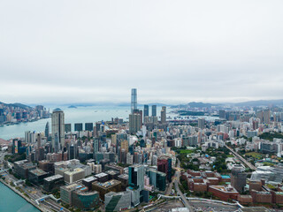 Fototapeta premium Aerial view of Hong Kong city