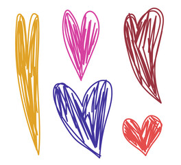 Heart sketch. Love symbol. Pencil drawing romantic illustration