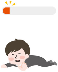 体力ゲージが赤い男性