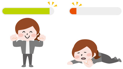 体力ゲージと女性