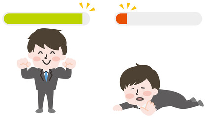 体力ゲージと男性