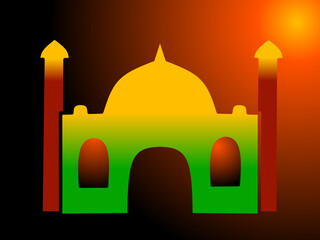 vector illustration of a mosque with a simple design