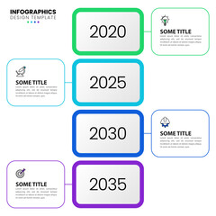 Infographic template. Vertical timeline with 4 rectangles