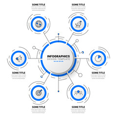 Infographic template. Technology concept. Circle with 6 steps