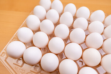 Pack of the white chicken egg