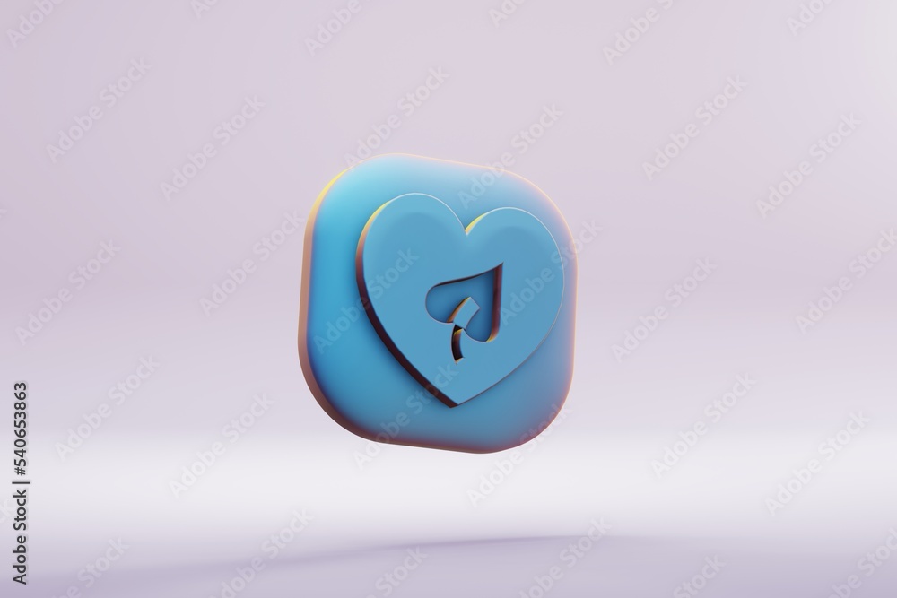 Poster beautiful illustration healthy blue ecology symbol icons on a bright pink background. 3d rendering i